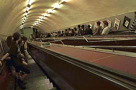 Escalator at a London tube station